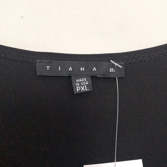 New Tiana B. Dress Black Tiered 3/4 Sleeves - Picture 2 of 5